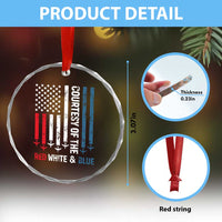 Courtesy of the Red White and Blue Crystal Glass Ornament US Military Patriotic American Flag TS02