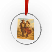 Cowboy Bigfoot Crystal Glass Ornament Funny Sasquatch Dancing Cowgirl Western Country - Wonder Print Shop