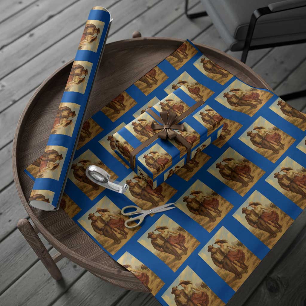 Cowboy Bigfoot Wrapping Paper Roll Funny Sasquatch Dancing Cowgirl Western Country - Wonder Print Shop