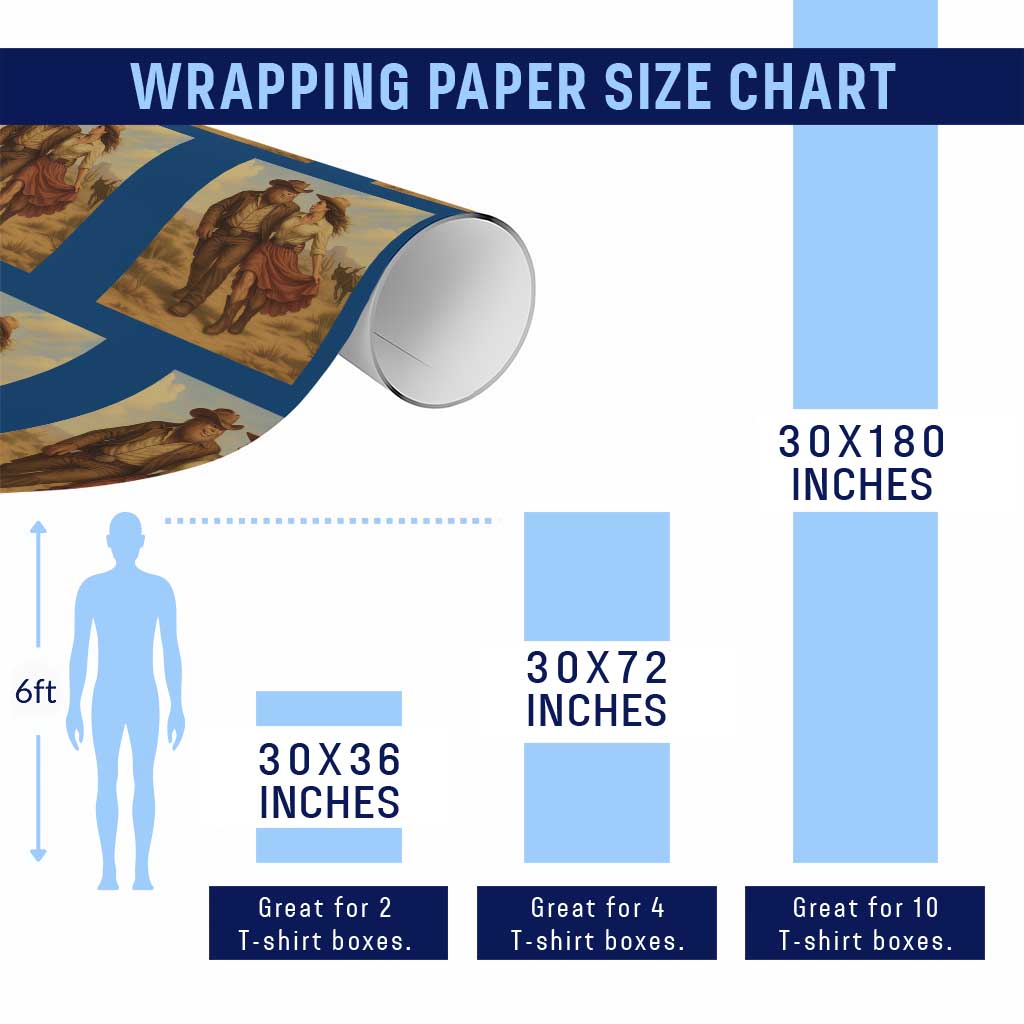 Cowboy Bigfoot Wrapping Paper Roll Funny Sasquatch Dancing Cowgirl Western Country - Wonder Print Shop