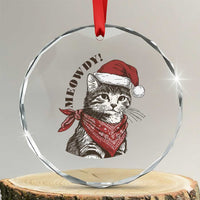 Cowboy Cat Christmas Crystal Glass Ornament Meowdy Western Rodeo - Wonder Print Shop
