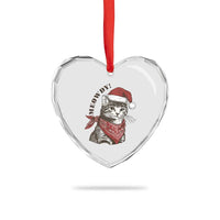 Cowboy Cat Christmas Heart Crystal Glass Ornament Meowdy Western Rodeo - Wonder Print Shop