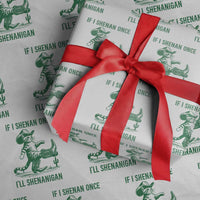 Cowboy Cat St Patrick Day Wrapping Paper Roll If I Shenan Once I'll Shenanigan