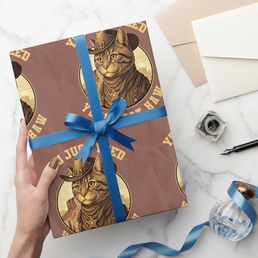 Cowboy Cat Wrapping Paper Roll You Just Yeehaw Your Last Haw - Wonder Print Shop