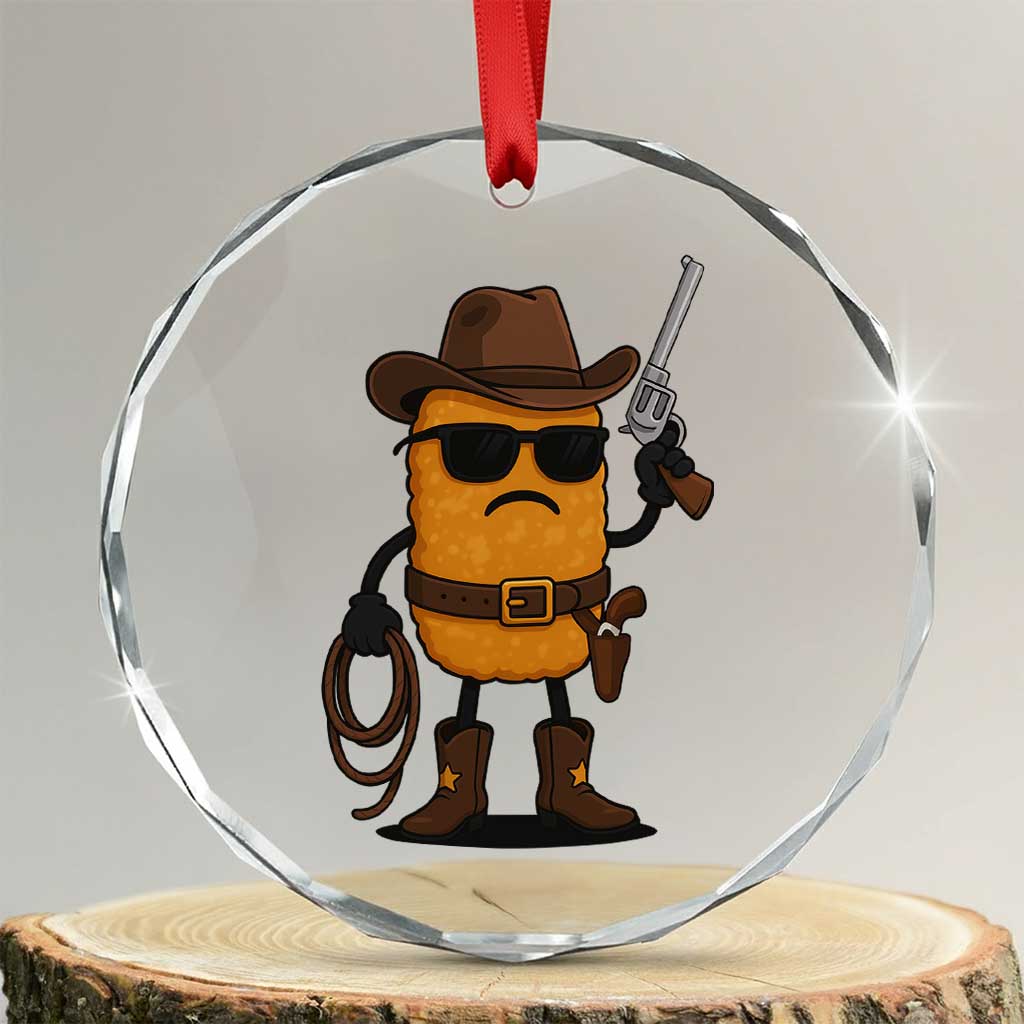 Cowboy Chicken Nugget Crystal Glass Ornament Funny Food Gift - Wonder Print Shop