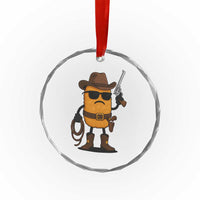 Cowboy Chicken Nugget Crystal Glass Ornament Funny Food Gift - Wonder Print Shop