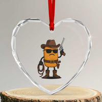Cowboy Chicken Nugget Heart Crystal Glass Ornament Funny Food Gift - Wonder Print Shop