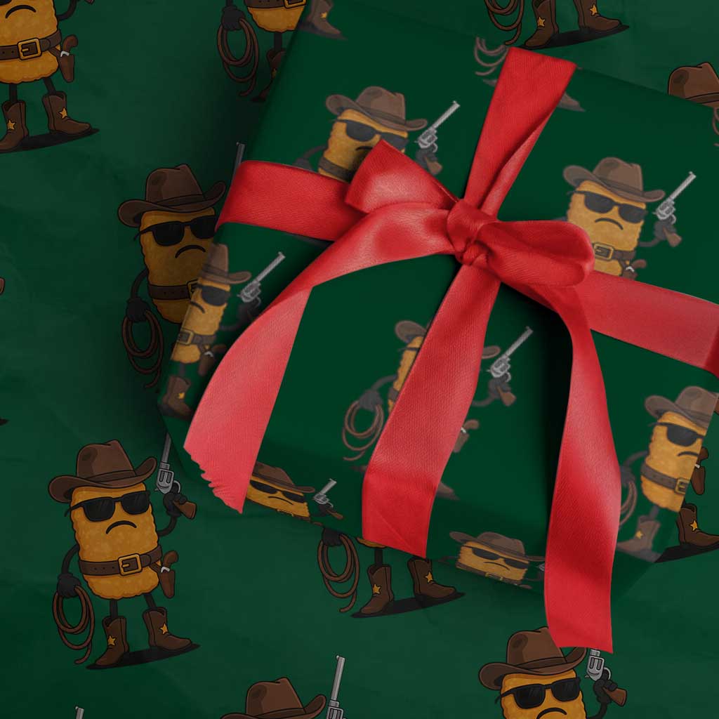 Cowboy Chicken Nugget Wrapping Paper Roll Funny Food Gift - Wonder Print Shop