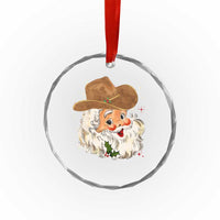 Cowboy Crystal Glass Ornament Santa Claus Vintage 90s Western Country Music Outfit TS10