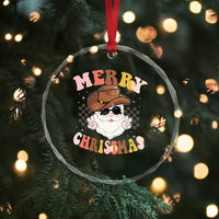Cowboy Crystal Glass Ornament Vintage 90s Western Groovy Santa Claus Xmas Vibes TS10