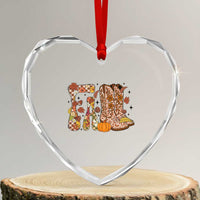Cowboy Fall Season Thanksgiving Western Boots Pumpkin Heart Crystal Glass Ornament - Wonder Print Shop