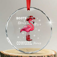 Cowboy Flamingo Crystal Glass Ornament Boots And Bling It Is A Cowgirl Thing - Wonder Print Shop