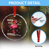 Cowboy Flamingo Crystal Glass Ornament Boots And Bling It Is A Cowgirl Thing - Wonder Print Shop