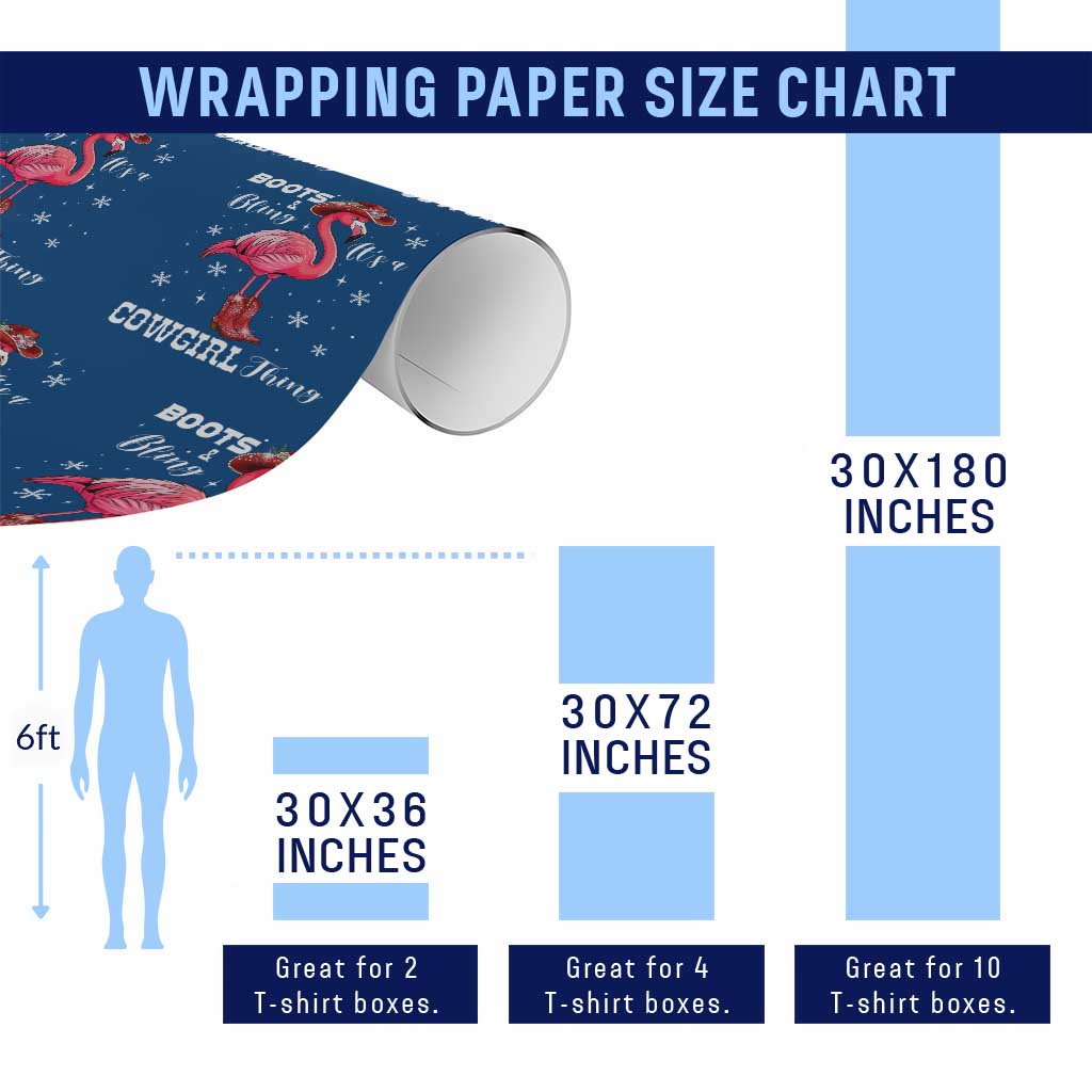 Cowboy Flamingo Wrapping Paper Roll Boots And Bling It Is A Cowgirl Thing - Wonder Print Shop