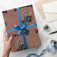 Cowboy Frog Riding Raccoon Wrapping Paper Roll Let's Go Girls - Wonder Print Shop
