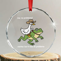 Cowboy Goose Meme Crystal Glass Ornament Funny Frog Me No Problemo Narrator - Wonder Print Shop