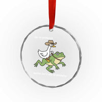 Cowboy Goose Meme Crystal Glass Ornament Funny Frog Me No Problemo Narrator - Wonder Print Shop