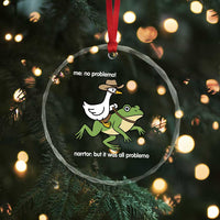 Cowboy Goose Meme Crystal Glass Ornament Funny Frog Me No Problemo Narrator - Wonder Print Shop