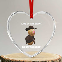 Cowboy Peanut Meme Heart Crystal Glass Ornament Live By The Goop Die By The Goop - Wonder Print Shop