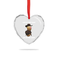 Cowboy Peanut Meme Heart Crystal Glass Ornament Live By The Goop Die By The Goop - Wonder Print Shop