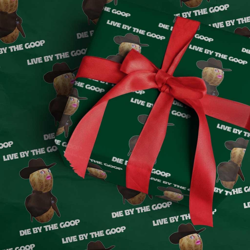 Cowboy Peanut Meme Wrapping Paper Roll Live By The Goop Die By The Goop - Wonder Print Shop