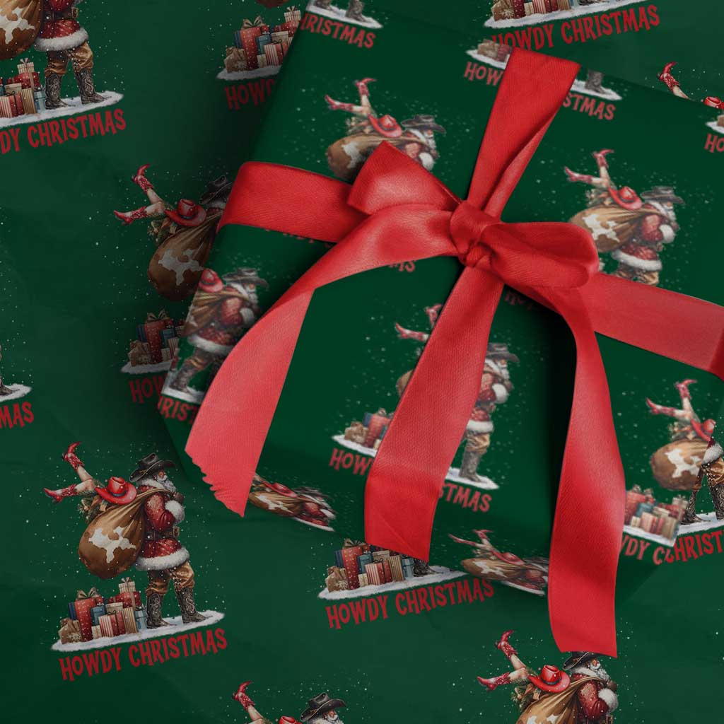Cowboy Santa Christmas Wrapping Paper Roll Funny Western Xmas - Wonder Print Shop