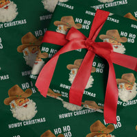 Cowboy Santa Christmas Wrapping Paper Roll Ho Ho Ho Howdy Christmas - Wonder Print Shop
