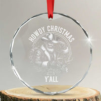Cowboy Santa Claus Crystal Glass Ornament Howdy Christmas Y'all Western Country - Wonder Print Shop