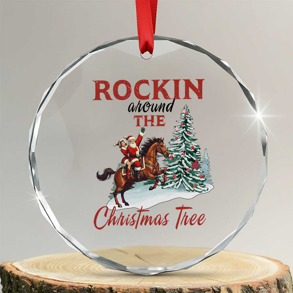 Cowboy Santa Western Christmas Crystal Glass Ornament Rockin Around The Xmas Tree - Wonder Print Shop