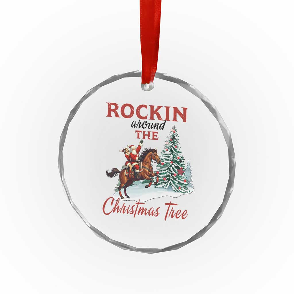 Cowboy Santa Western Christmas Crystal Glass Ornament Rockin Around The Xmas Tree - Wonder Print Shop