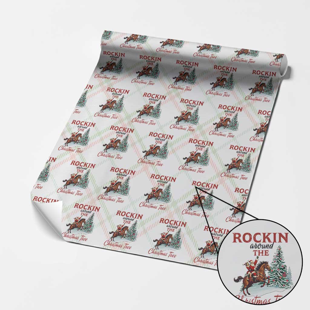 Cowboy Santa Western Christmas Wrapping Paper Roll Rockin Around The Xmas Tree - Wonder Print Shop