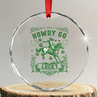 Cowboy St Patrick's Day Crystal Glass Ornament Howdy Go Lucky