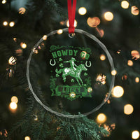 Cowboy St Patrick's Day Crystal Glass Ornament Howdy Go Lucky