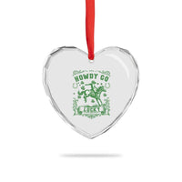 Cowboy St Patrick's Day Heart Crystal Glass Ornament Howdy Go Lucky