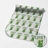 Cowboy St Patrick's Day Wrapping Paper Roll Lucky Girl Boots