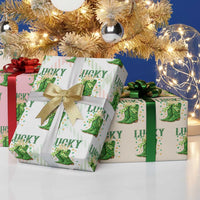 Cowboy St Patrick's Day Wrapping Paper Roll Lucky Girl Boots