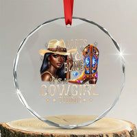 Cowgirl Crystal Glass Ornament Boots & Bling Its A Cowgirl Thing Melanin Rodeo TS10
