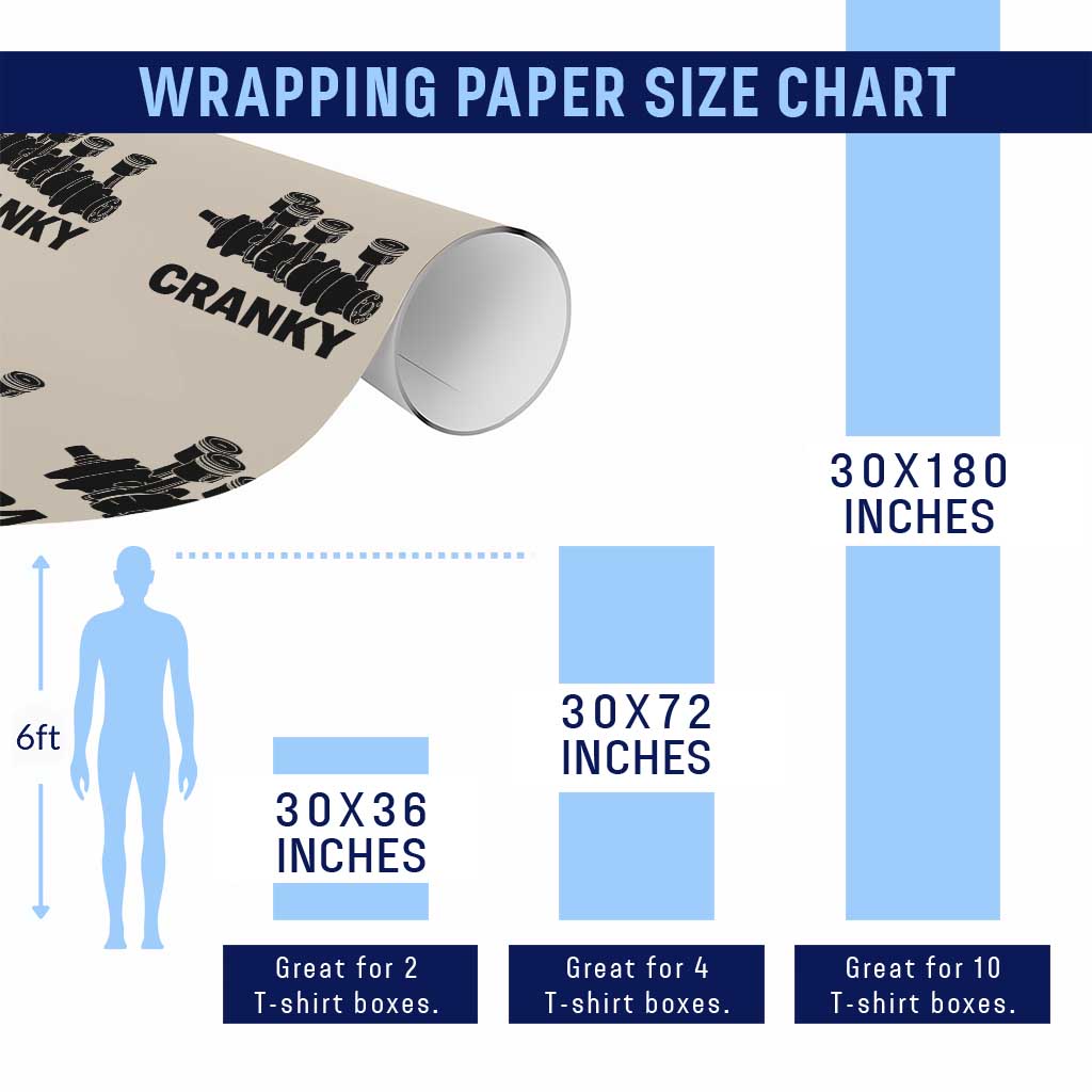 Cranky Car Engine Crankshaft Cars Lover Wrapping Paper Roll Mechanics Father Day