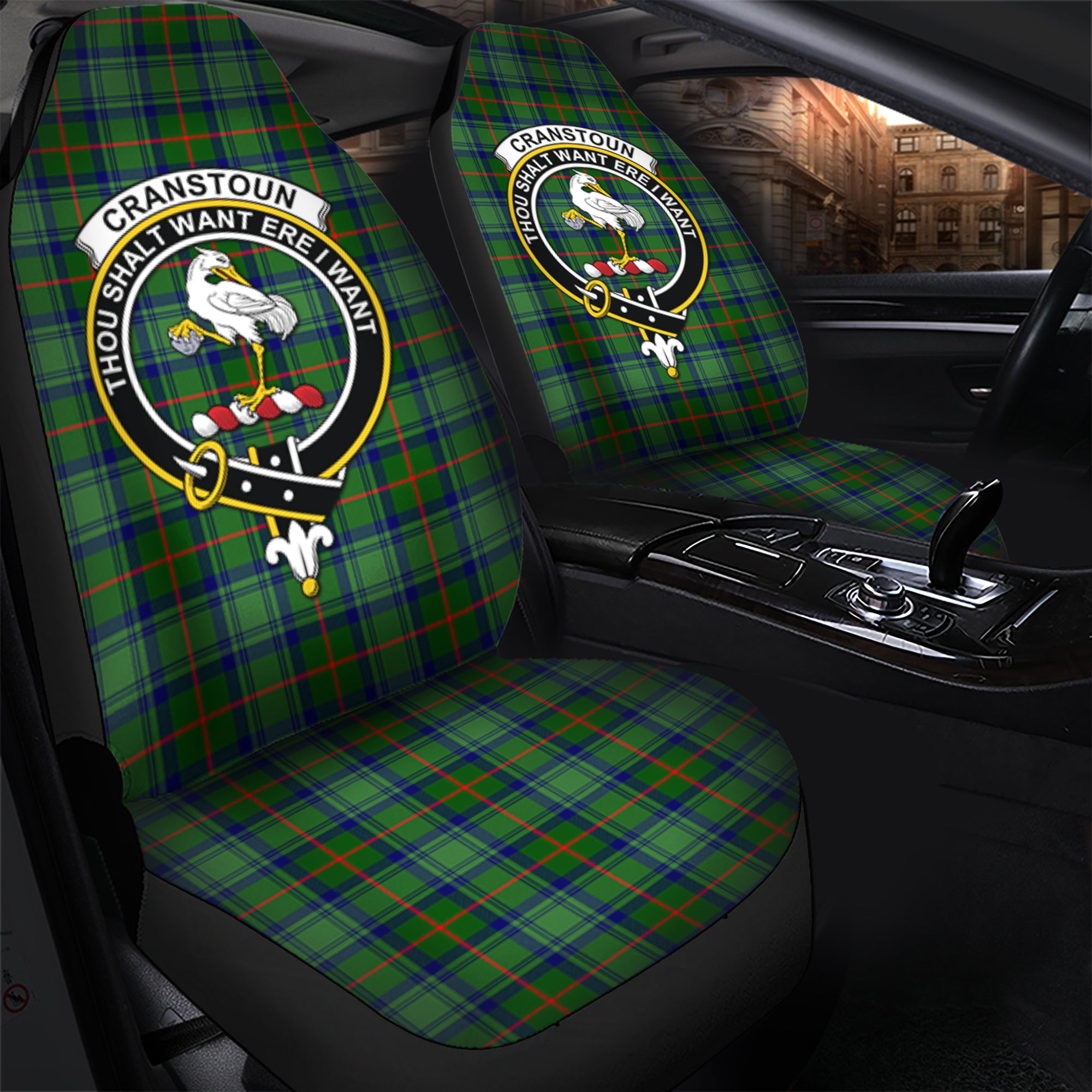 Cranstoun Clan Tartan Car Seat Cover, Family Crest Tartan Seat Cover TS23