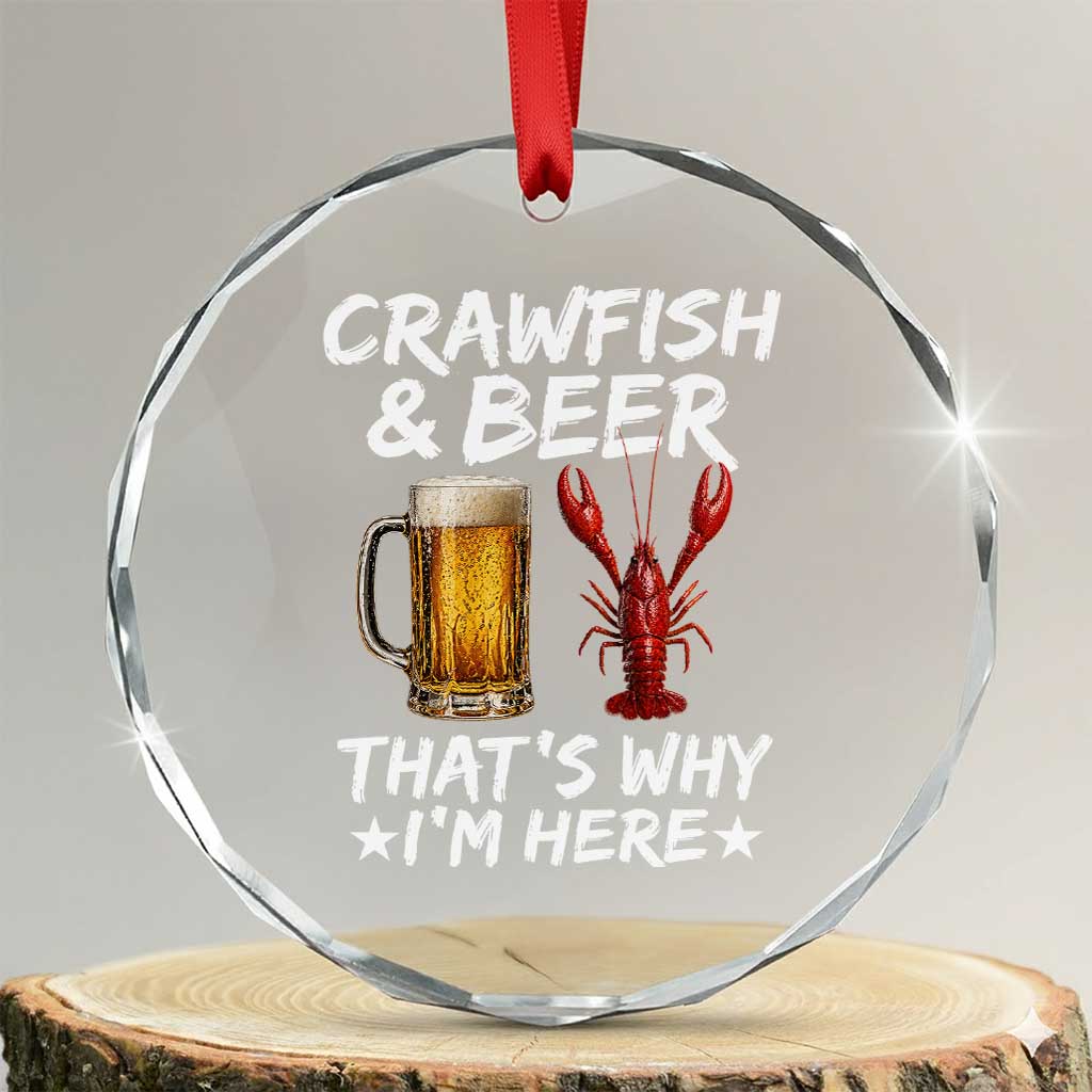 Crawfish Beer Lovers Crystal Glass Ornament Funny Crawfish Cajun Seafood Festival Daddy Crawfish