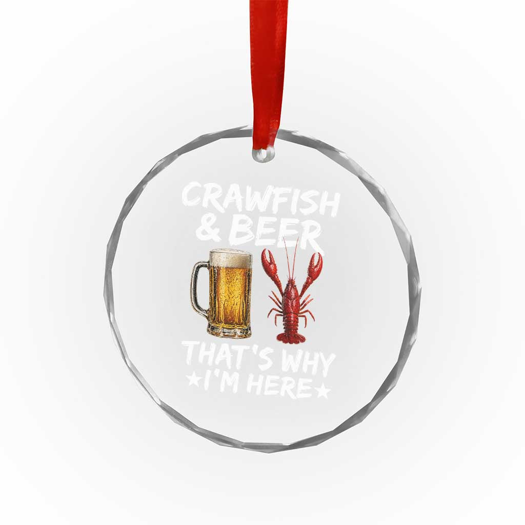 Crawfish Beer Lovers Crystal Glass Ornament Funny Crawfish Cajun Seafood Festival Daddy Crawfish