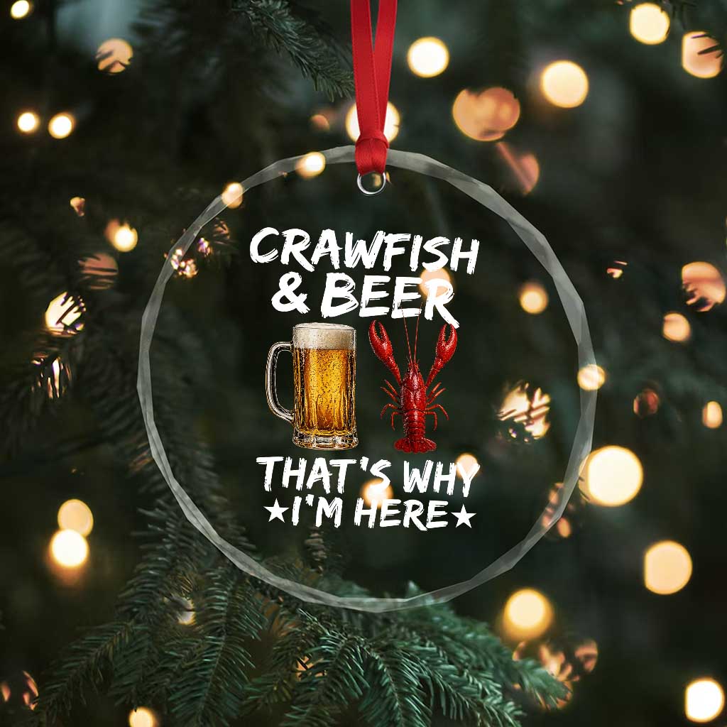 Crawfish Beer Lovers Crystal Glass Ornament Funny Crawfish Cajun Seafood Festival Daddy Crawfish