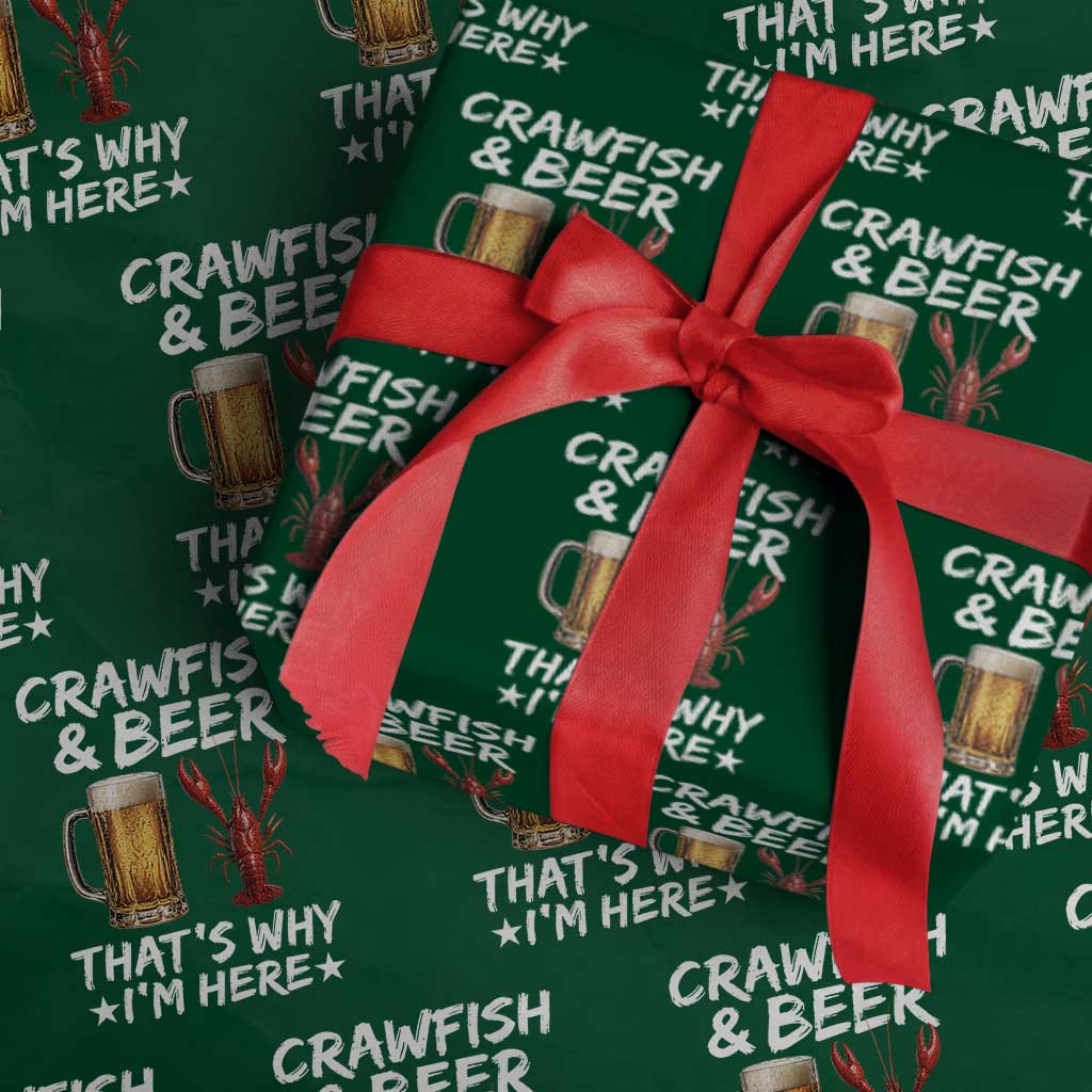 Crawfish Beer Lovers Wrapping Paper Roll Funny Crawfish Cajun Seafood Festival Daddy Crawfish