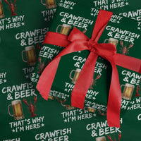 Crawfish Beer Lovers Wrapping Paper Roll Funny Crawfish Cajun Seafood Festival Daddy Crawfish