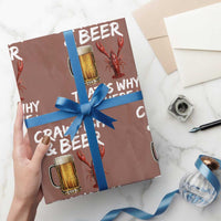 Crawfish Beer Lovers Wrapping Paper Roll Funny Crawfish Cajun Seafood Festival Daddy Crawfish