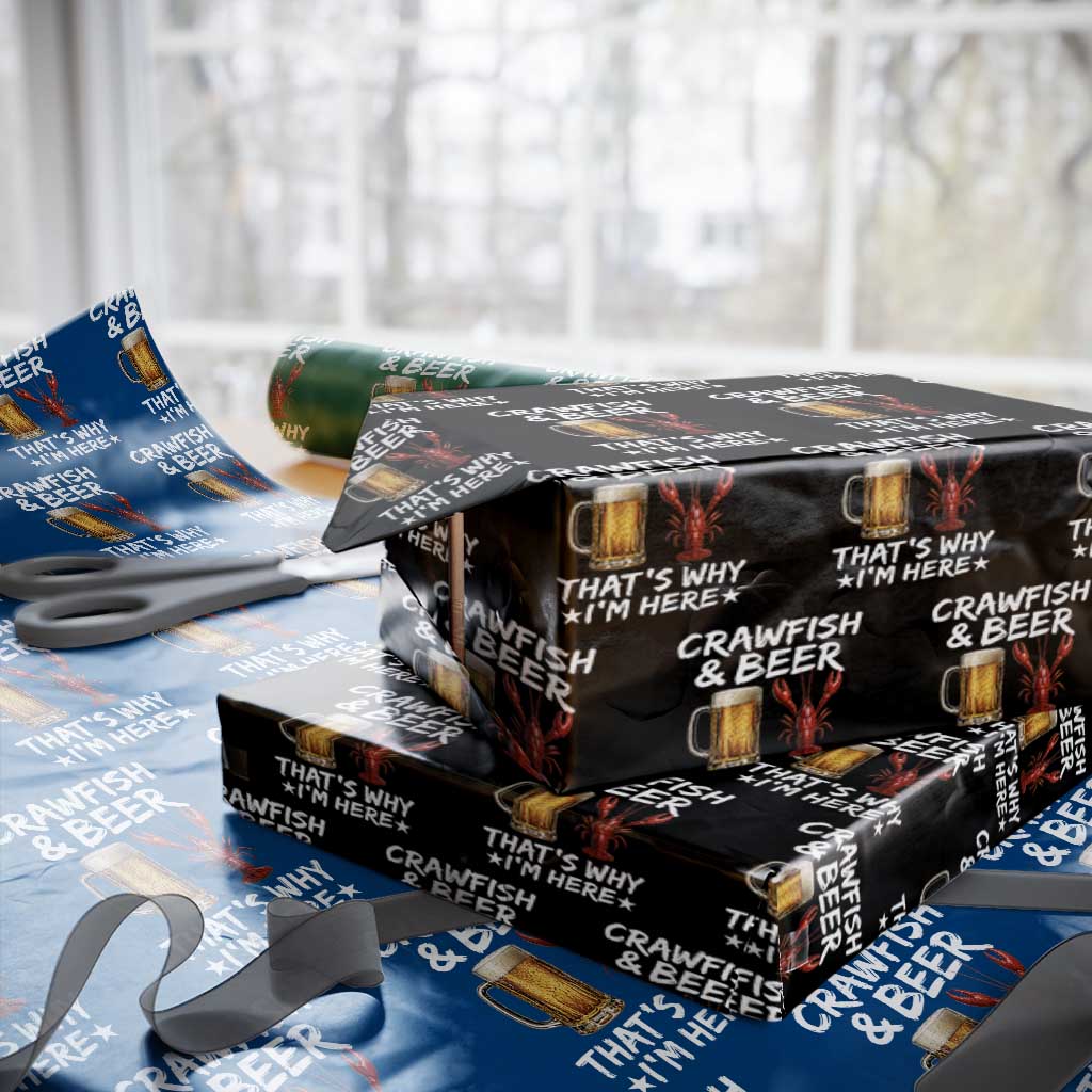 Crawfish Beer Lovers Wrapping Paper Roll Funny Crawfish Cajun Seafood Festival Daddy Crawfish