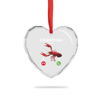 Crawfish Calling Heart Crystal Glass Ornament Funny Fishing Cajun Boil Lobster Meme