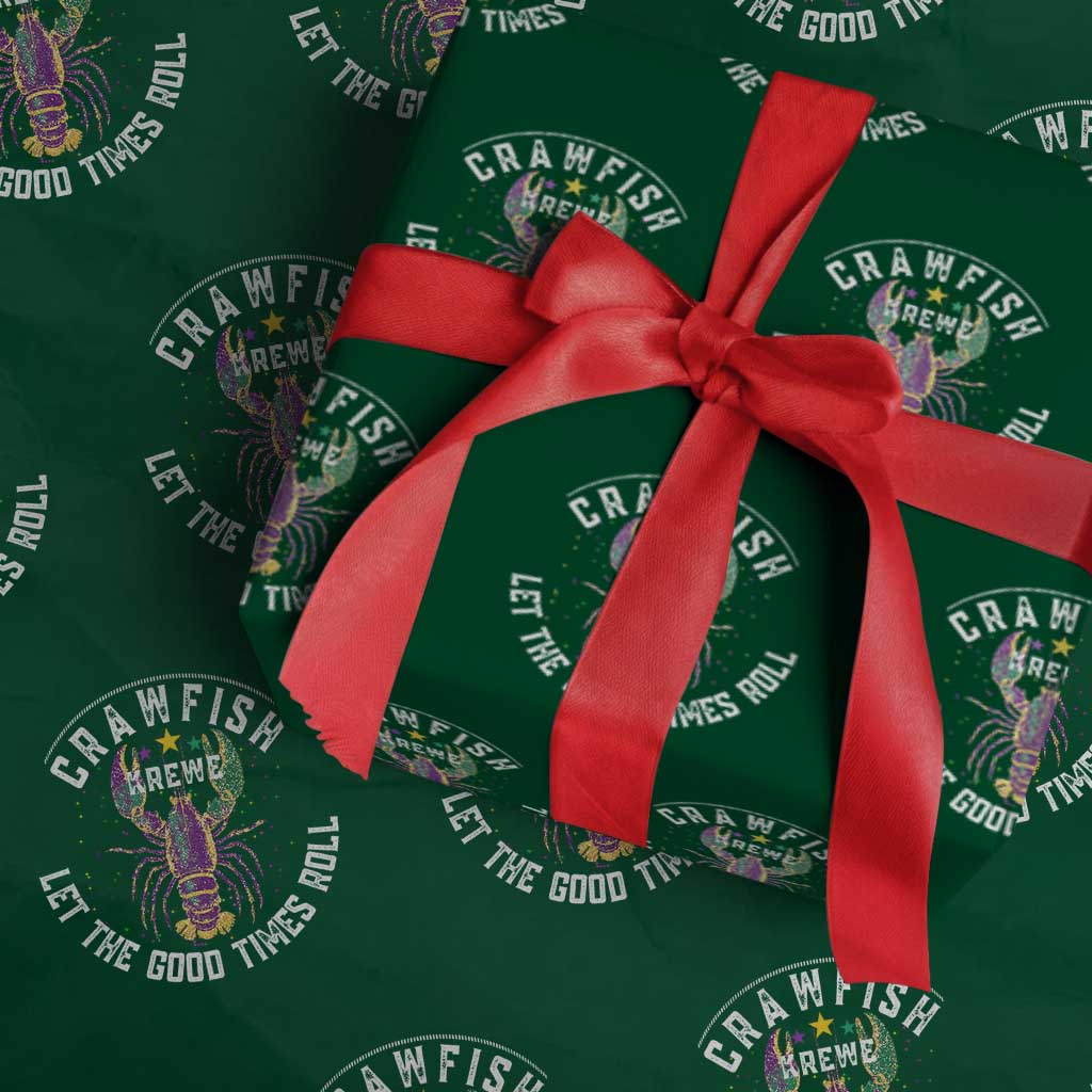 Crawfish Krewe Let The Good Times Roll Wrapping Paper Roll Funny Mardi Gras