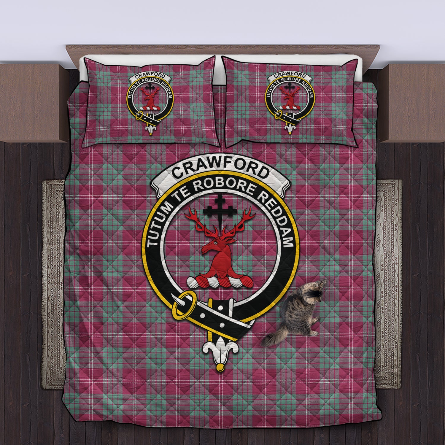 crawford-ancient-clan-tartan-quilt-bed-set-family-crest-tartan-quilt-bed-set