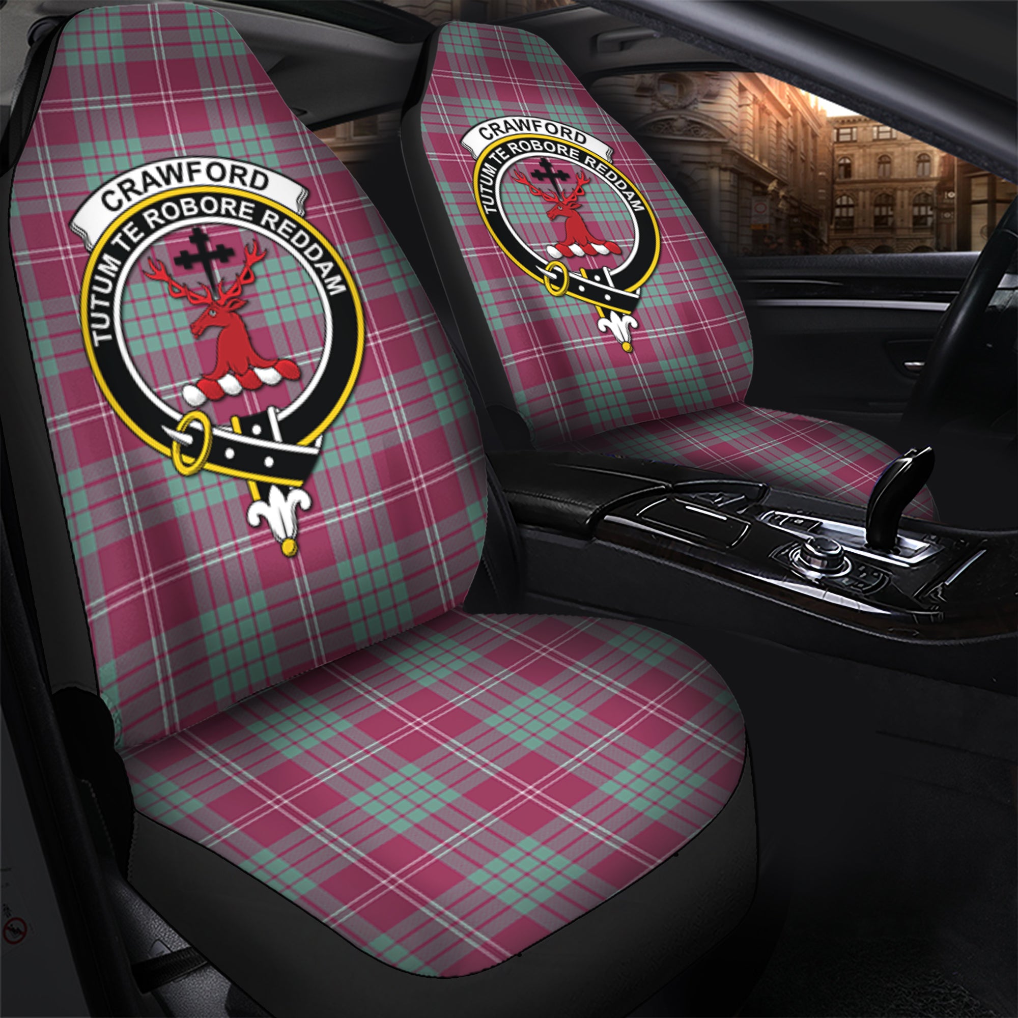Crawford Ancient Clan Tartan Car Seat Cover, Family Crest Tartan Seat Cover TS23